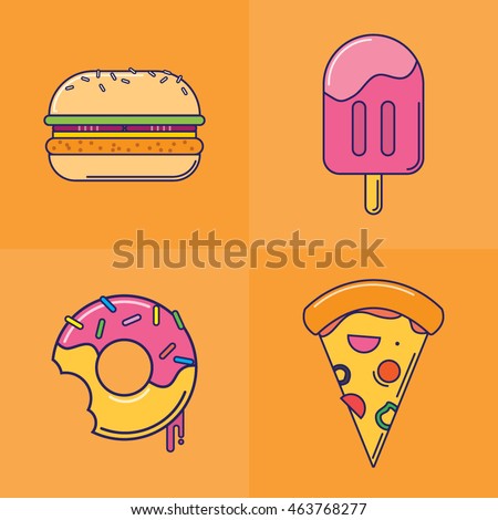 Fast Food Illustration (Line)