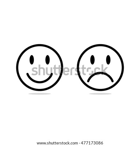 Smiley Sad Icon Stock Vector Illustration 477173086 : Shutterstock