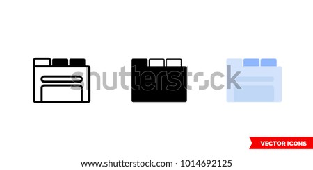 Tab icon of 3 types: color, black and white, outline. Isolated vector sign symbol.