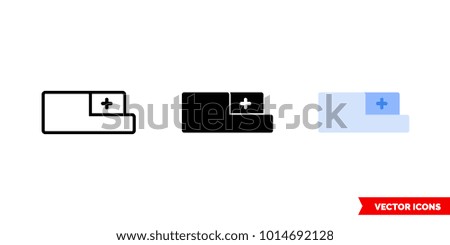 Tab icon of 3 types: color, black and white, outline. Isolated vector sign symbol.
