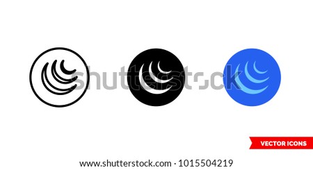 Jquery icon of 3 types: color, black and white, outline. Isolated vector sign symbol.