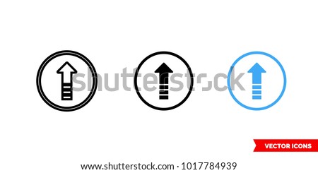 Upgrade icon of 3 types: color, black and white, outline. Isolated vector sign symbol.