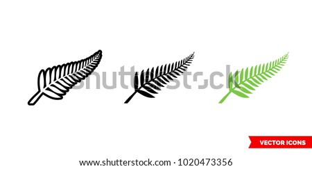 New zealand symbols icon of 3 types: color, black and white, outline. Isolated vector sign symbol.
