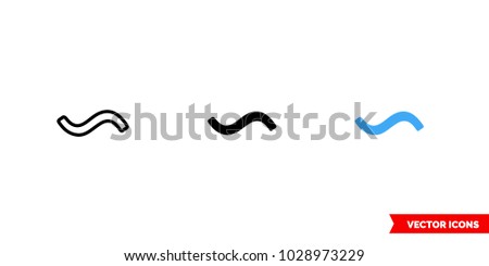 Wave symbol keyboard icon of 3 types: color, black and white, outline. Isolated vector sign symbol.