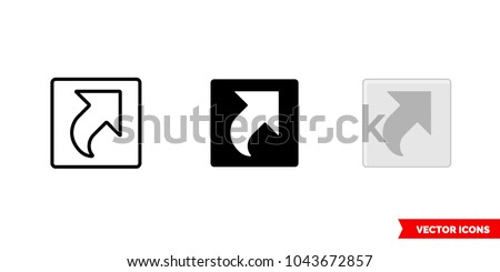 Shortcut icon of 3 types: color, black and white, outline. Isolated vector sign symbol.