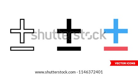 Upvote downvote icon of 3 types: color, black and white, outline. Isolated vector sign symbol.