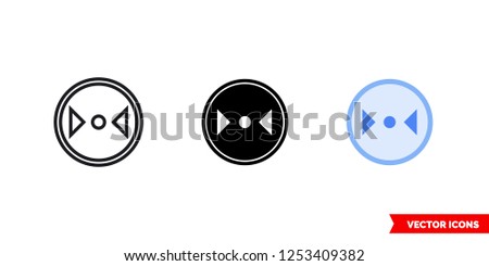 Minimise horizontal direction icon of 3 types: color, black and white, outline. Isolated vector sign symbol.