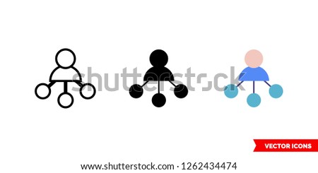 Reseller icon of 3 types: color, black and white, outline. Isolated vector sign symbol.