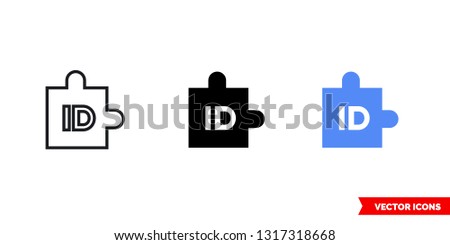 Camera addon identification icon of 3 types: color, black and white, outline. Isolated vector sign symbol.