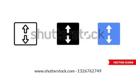 Fit vertical icon of 3 types: color, black and white, outline. Isolated vector sign symbol.