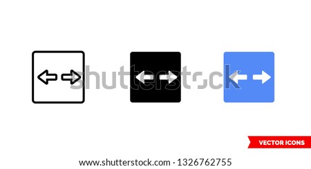 Fit horizontal icon of 3 types: color, black and white, outline. Isolated vector sign symbol.