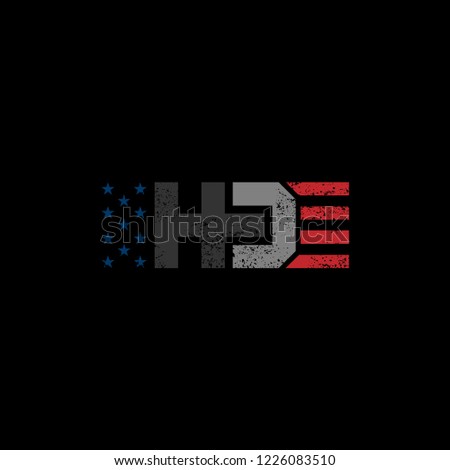 'H' and 'D' Logo template with USA flag. Can be used for T-Shirt