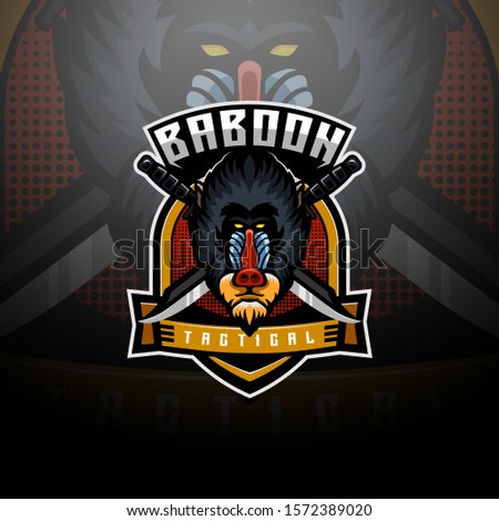 Baboon tactical logo gaming esport