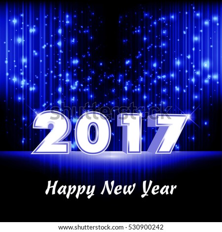 Happy New Year. Glow. Blue Background Stock Vector Illustration 530900242 : Shutterstock