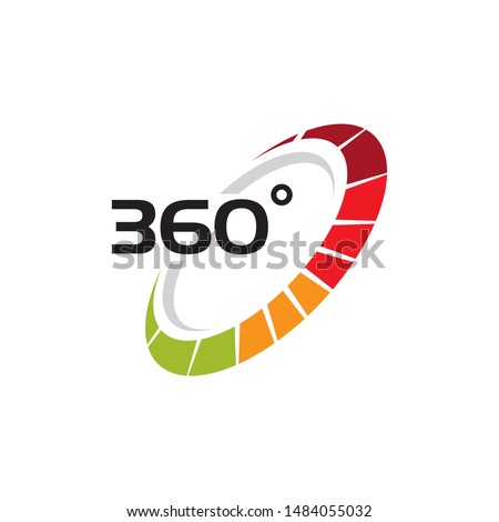 360 Degree View Related Vector Icons design template