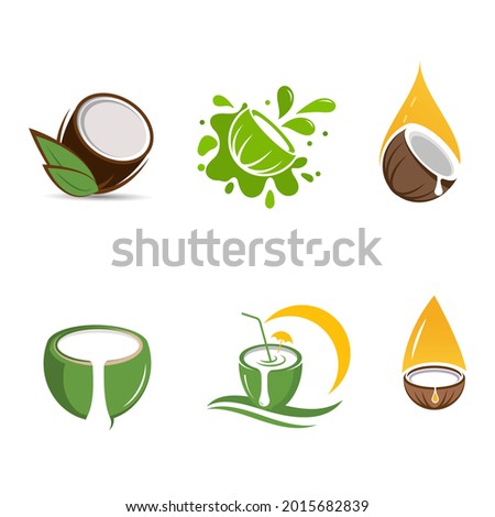 coconut logo Vector icon design illustration Template