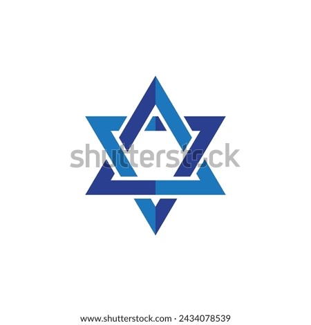 Blue star David Israel icon symbol illustration design