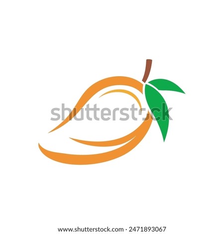 Mango in flat style. Mango vector logo. Mango icon. 