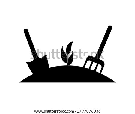 Doodle gardening icon isolated on white. Stencil darden. Vector stock illustration. EPS 10