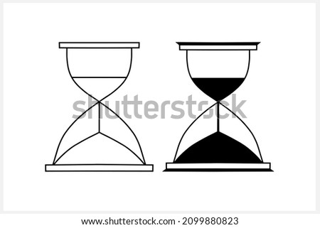 Hourglass icon isolated. Clock send clip art. Vector stock illustration. EPS 10
