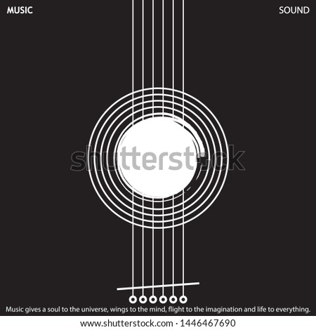 Musical poster for your design. Music elements design for card, invitation, flyer. Music background vector illustration. Guitar elements. 