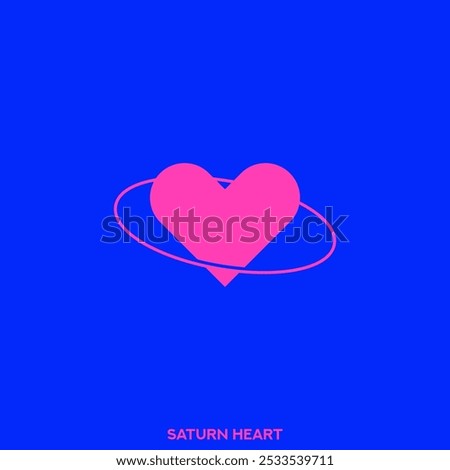 A Heart symbol. Vector Heart sign. Love symbol. Saturn Heart. Saturn ring. 