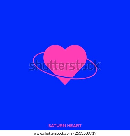 A Heart symbol. Vector Heart sign. Love symbol. Saturn Heart. Saturn ring. 