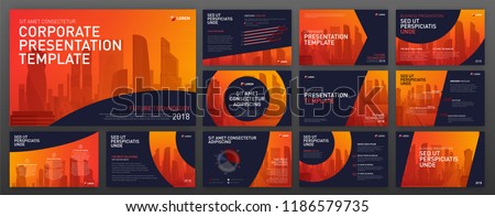 Powerpoint presentation templates set. Keynote presentation backgrounds. Use for presentation background, brochure cover design, website slider, landing page design, annual report, company profile.