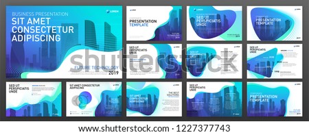 Powerpoint presentation templates set. Use for keynote presentation background, brochure cover design, website slider, landing page, annual report, company profile, portfolio design.