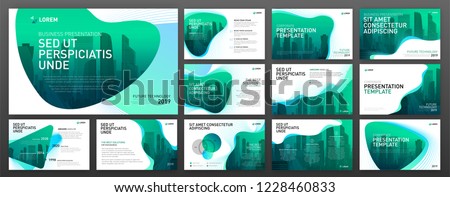 Powerpoint presentation layout set. Use for keynote presentation background, brochure cover design, website slider, landing page, annual report, company profile.