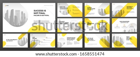 Business powerpoint presentation templates set. Use for modern keynote presentation background, brochure design, website slider, landing page, annual report, company profile, facebook banners.