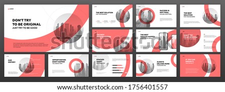 Modern powerpoint presentation templates set. Modern keynote presentation background, brochure cover design, brand guidelines, pitch deck, landing page, annual report, company profile, proposal.