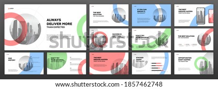 Modern powerpoint presentation templates set. Use for creative keynote presentation background, brochure cover design, website slider, landing page, annual report, company profile, portfolio.