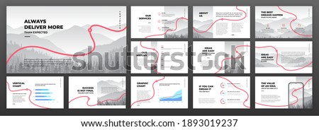 Creative presentation templates set. Use for creative presentation background, brochure design, website slider, landing page, annual report, company profile.