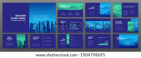 Creative powerpoint presentation templates set. Use for creative keynote presentation background, brochure design, website slider, landing page, annual report, company profile, social media banner.