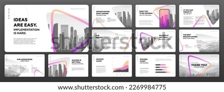 Creative Powerpoint presentation template. Modern Keynote presentation background, brochure cover design, pitch deck, proposal, agenda, annual report, Google slides, company profile, brand guidelines.