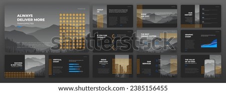 Powerpoint presentation templates set. Use for modern Keynote presentation background, brochure design, website slider, landing page, google slides template, annual report, company profile.