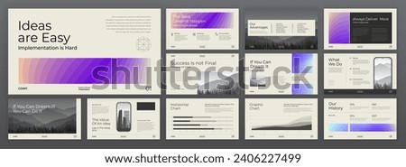 Powerpoint presentation templates. Modern Keynote presentation background, brand guidelines, brochure cover design, website slider, landing page, google slides, company profile, portfolio template.