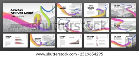 Creative Powerpoint presentation template. Use for modern Keynote presentation background, brochure design, website slider, landing page, annual report, Google slides template, company profile.