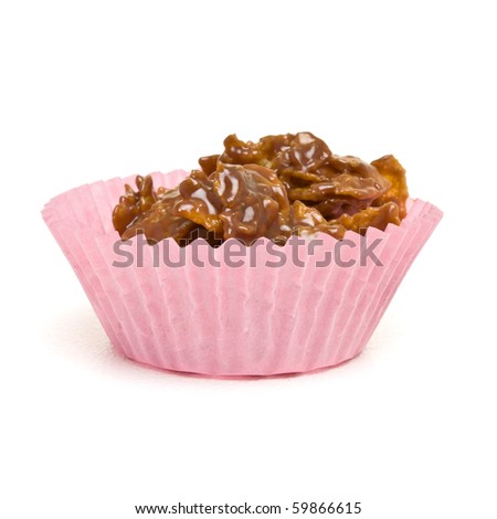 Cereal Cup Cakes made from cornflakes and melted chocolate caramel bar.