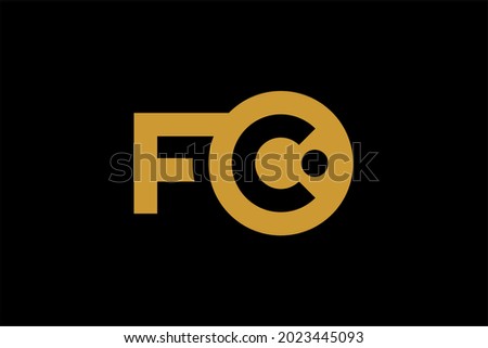 Letter FC logo design vector. Monogram FC abstract symbol. 