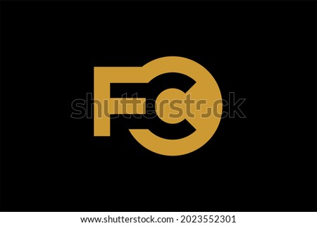 Letter FC logo design vector. Monogram FC abstract symbol. 