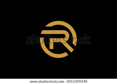 Letter R logo design. Monogram R type abstract symbol. Initial R in circle vector icon.