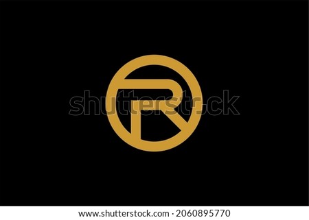 Letter R logo design. Monogram R type abstract symbol. Initial R in circle vector icon.