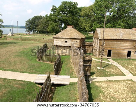 Wooden Fort From 1800'S Courtyard And Gate Stock Photo 34707055 ...