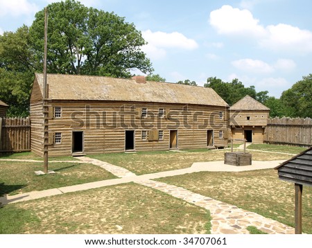 Wooden Fort From 1800'S Courtyard Stock Photo 34707061 : Shutterstock