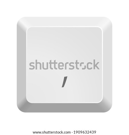 Button with symbol comma. Icon Vector Illustration. 