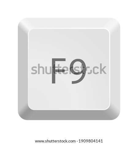 Button with F9 symbol . Icon Vector Illustration.