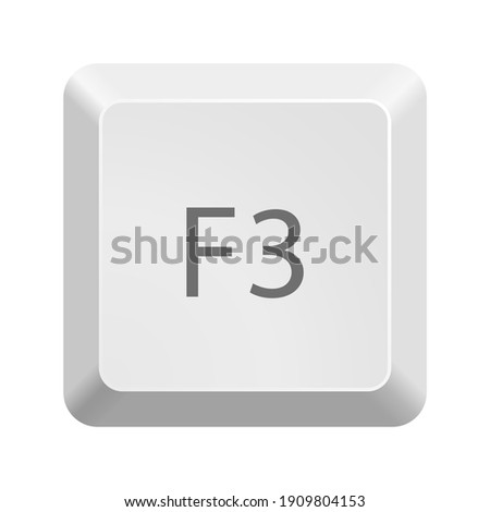 Button with F3 symbol . Icon Vector Illustration.