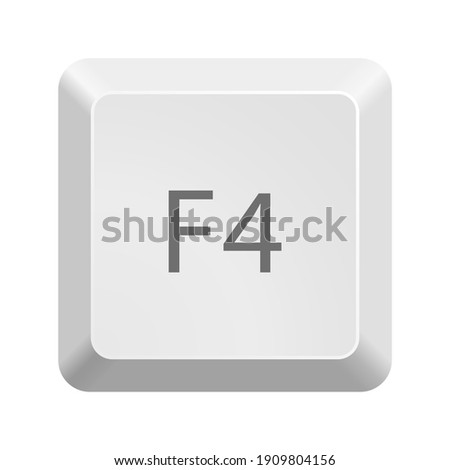 Button with F4 symbol . Icon Vector Illustration.